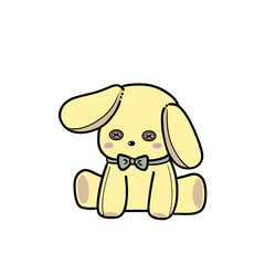 落ち込んでいるうさぎのぬいぐるみ