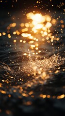 Naklejka premium Stunning water background featuring beautiful bokeh flare for a captivating visual experience