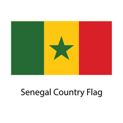 Senegal Country flag hand drawing illustration vector based drawing