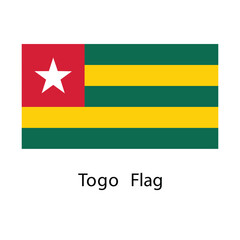 Fototapeta premium Togo country Flag hand drawing illustration vector based drawing