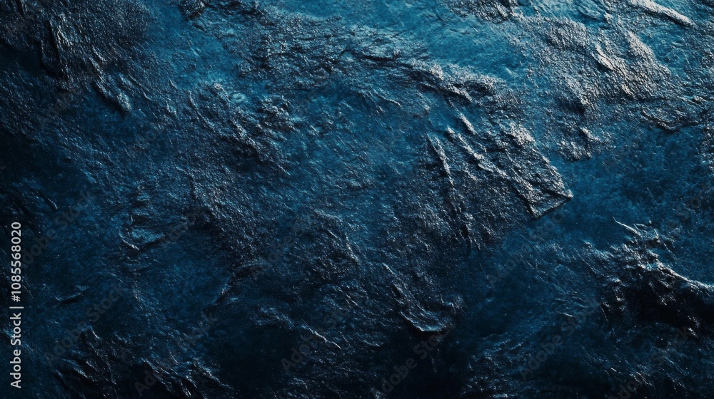 Poster the image is of a body of water with a blue and white color scheme