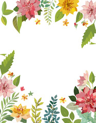 Fototapeta premium flowers plant frame isolated AI generative