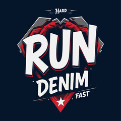 Run faster typography  with motivational quotes lettering typography 