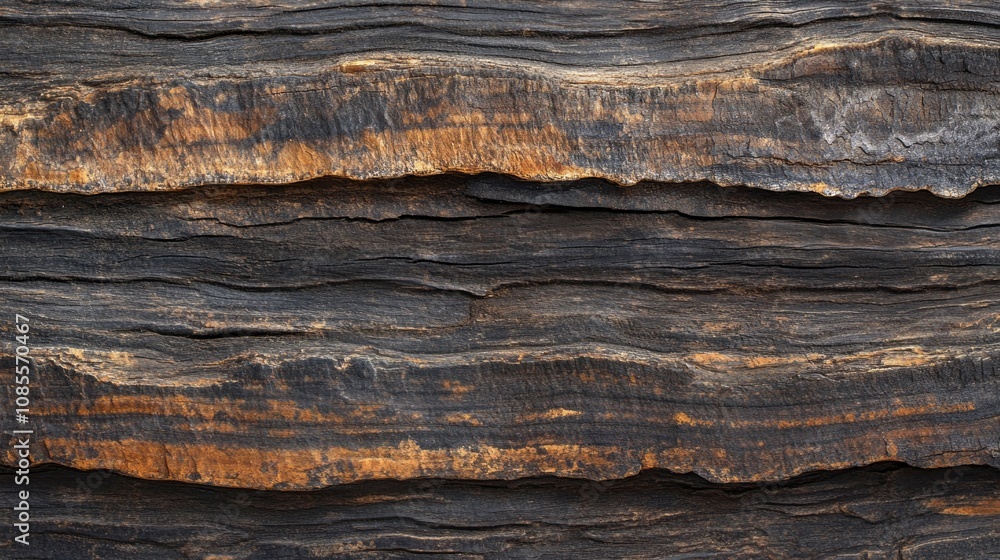 Poster the image is of a piece of wood with a very rough and uneven surface