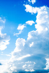 Beautiful soft white clouds on the blue sky perfect for the background,rainy season