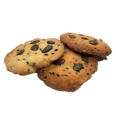 chocolate chip cookies isolated