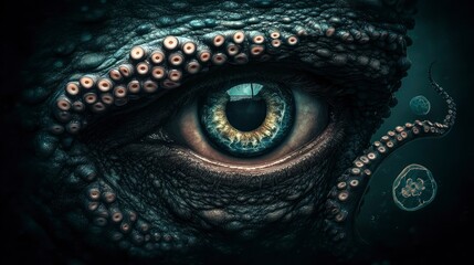 Fototapeta premium The Kraken's Gaze A Deep Sea Enigma