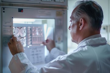 Medical Professional Analyzing X-ray Radiation Exposure Data for Diagnostic Accuracy