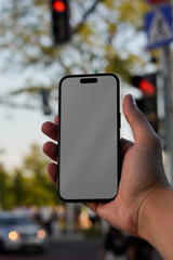 Urban Traffic Scene Smartphone Mockup