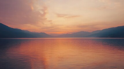 Serene Evening Sky with Orange and Pink Hues