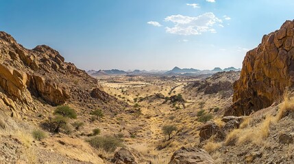 Obraz premium Panoramic View of Desert Landscape Near Diamond Mine