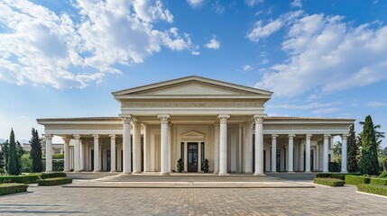Obraz premium Neoclassical Building with Symmetrical Architecture