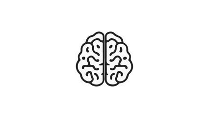 simple brain shape outline vector illustration