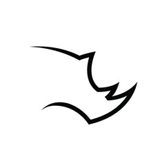 Rhino head logo lines vector symbol design icon illustration