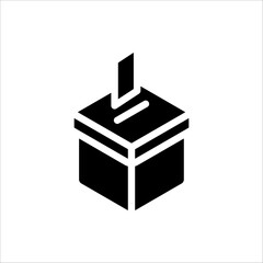 Ballot Box icon. Vector illustration for Election Day, Voting Process and Democracy Theme. Isolated on white background.