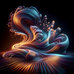 Abstract glowing waves simulating diesel energy flow concept as Long exposure shot showing glossy fluid waves resembling diesel energy in motion glowing in gradient hues in  Photo Stock  Concept 