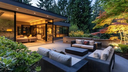Elegant Minimalist Patio with Comfortable Seating