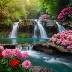 Obraz premium waterfall in the forest