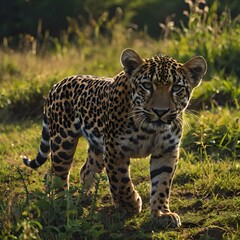 Obraz premium leopard in the grass