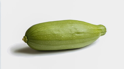 Fresh green chayote squash on a clean white background, isolated and detailed