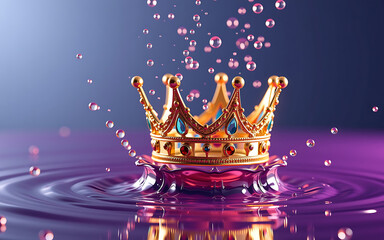 Water Drop Crown Collision on Purple Surface with High Speed Capture