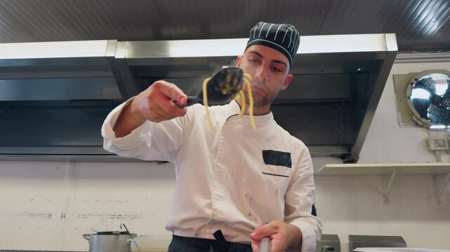 Plating Of A Raw And Cooked Fish Based Appetizer In A Luxury Italian Kitchen