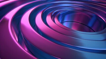 Abstract Swirling Design with Metallic Blue and Pink