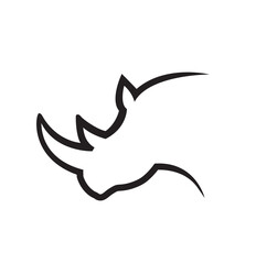 Rhino head logo lines vector symbol design icon illustration