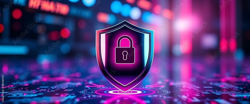 Poster cybersecurity and data protection for internet network security, safeguarding business and financial