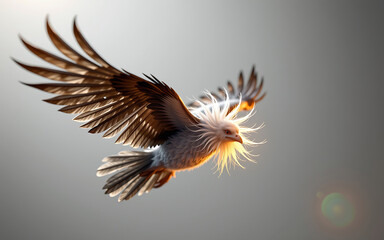 Flying Feather Detail White Background