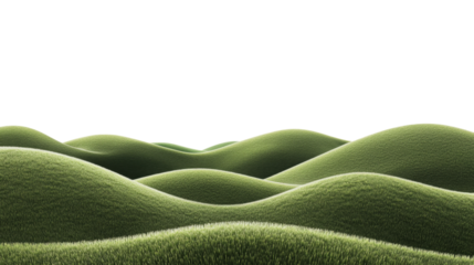 Green meadow landscape transparent background