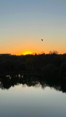 sunset over lake