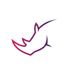 Rhino head logo lines vector symbol design icon illustration