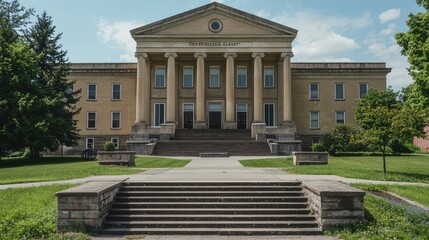 Obraz premium Historic Neoclassical Courthouse with High Columns
