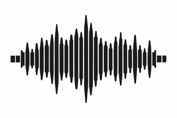 Sound wave icon, Sound wave audio vector, Sound wave sign