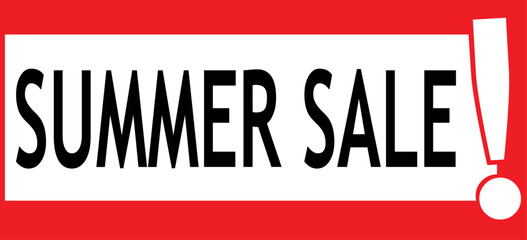  red modern red summer sale vector sign with red border and exclamation point. 