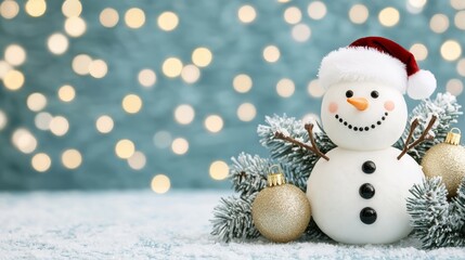 Festive Snowman Decoration Cozy Living Room Holiday Scene Winter Wonderland Close-Up View Cheerful Christmas Vibes