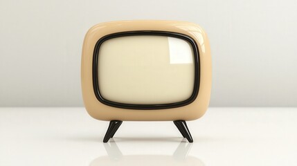 3D Render of Retro Beige Television