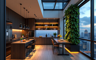 Urban Apartment Smart Kitchen Design With Vertical Herb Garden And Touchless Appliances 2025