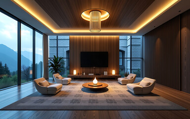 Modern Japanese Inspired Meditation Room With Smart Wellness Features And Natural Elements 2025