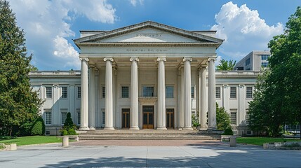 Obraz premium Imposing Greek-Style Government Building with Columns