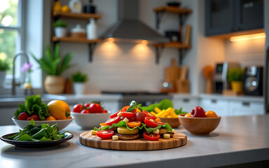 Professional Food Photographer Capturing Healthy Recipes In Modern Studio Kitchen Setup