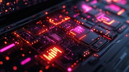 Obraz premium Abstract representation of a circuit board design.