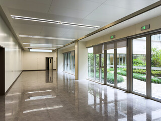 Spacious Modern Hallway Emphasizing Natural Light and Minimalist Design