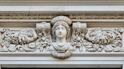 Detailed View of Greek Pediment Sculpture