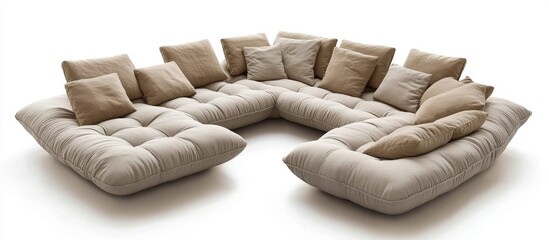 Fototapeta premium Comfortable modern sofa in elegant design perfect for enhancing living room decor