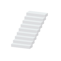 Obraz premium White stair mockup isolated on white background. Vector illustration