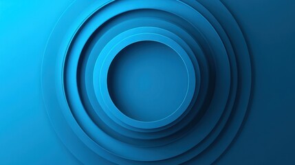 Obraz premium Abstract Blue Concentric Circles Design, Modern Geometric Background