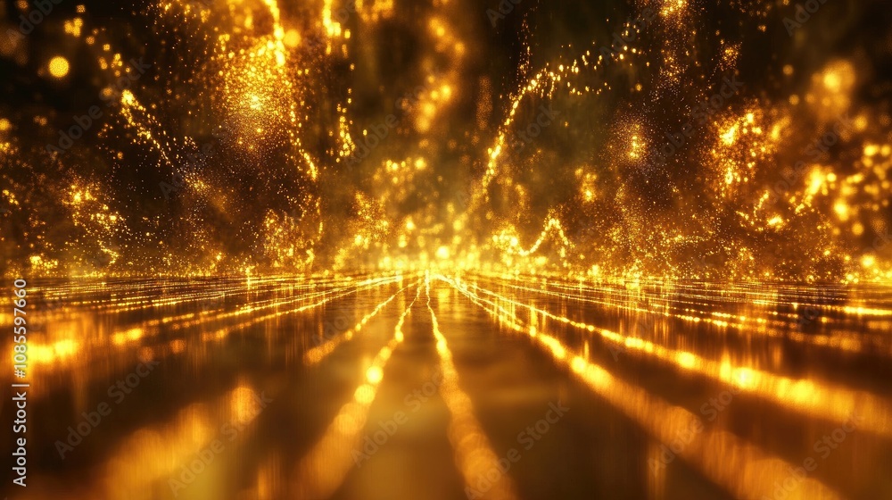 Aufkleber glimmering golden lights create a stunning abstract background of shimmering brightness and dazzling