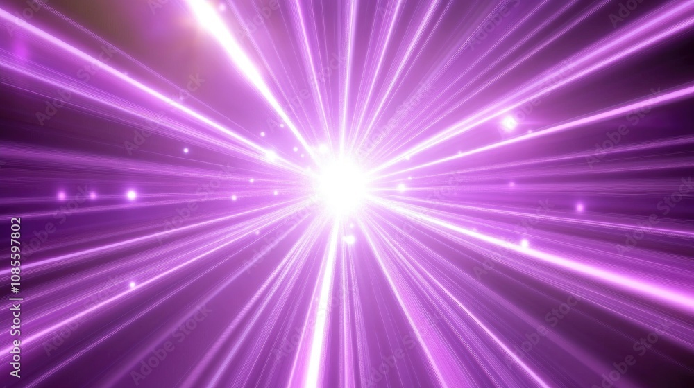 Aufkleber vibrant purple light burst with radiating rays creating an energetic atmosphere of color and motion 